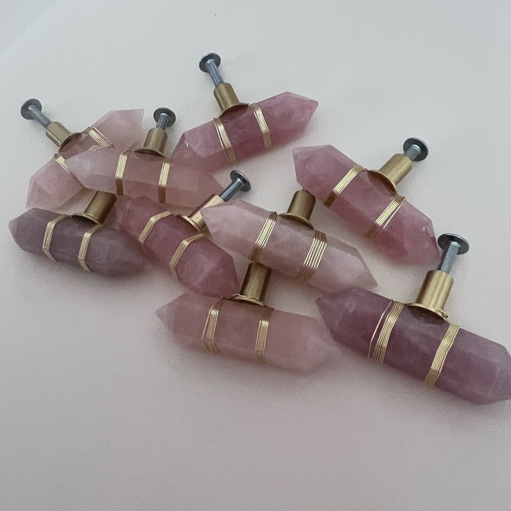 Rose quartz drawer knobs - Picture 7 of 7